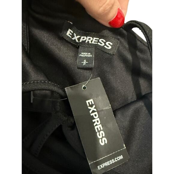 Express Babydoll Top Women Small Black Straps Fairy Grunge Y2K Flowy Stretch New - Picture 7 of 8